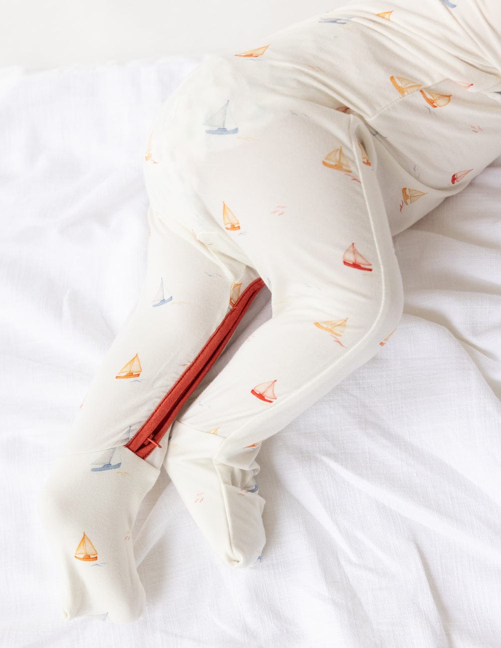 Sailboat Bamboo Convertible Footed Onesie - A-1 Thread Vault