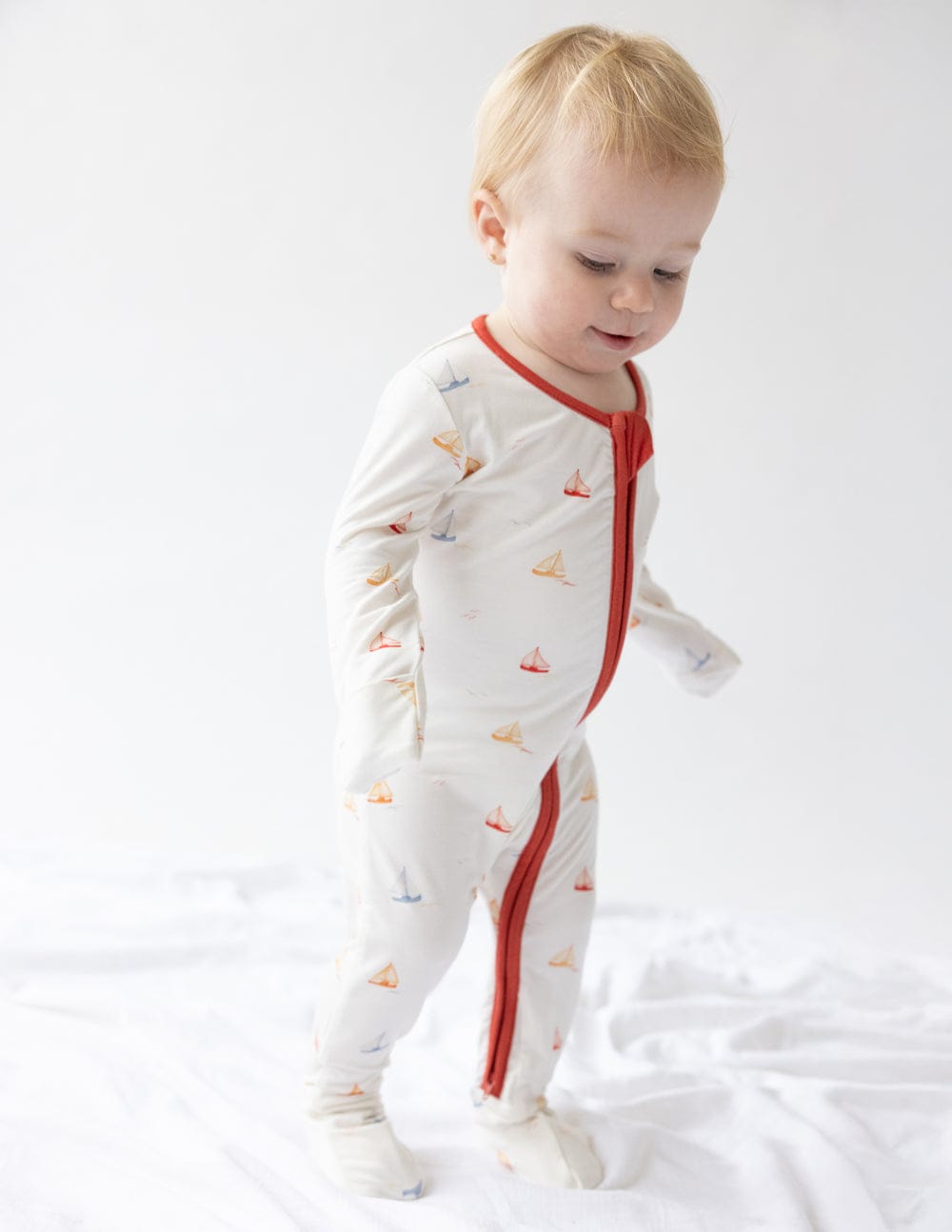 Sailboat Bamboo Convertible Footed Onesie - A-1 Thread Vault