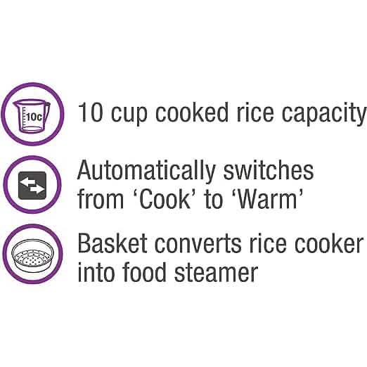 Salton Automatic Rice Cooker & Steamer - 10 Cup - A-1 Thread Vault