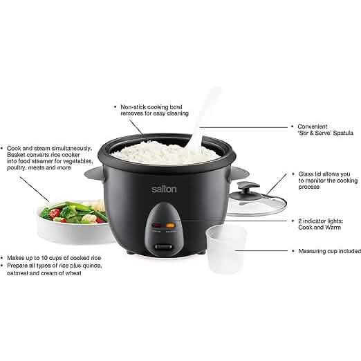 Salton Automatic Rice Cooker & Steamer - 10 Cup - A-1 Thread Vault
