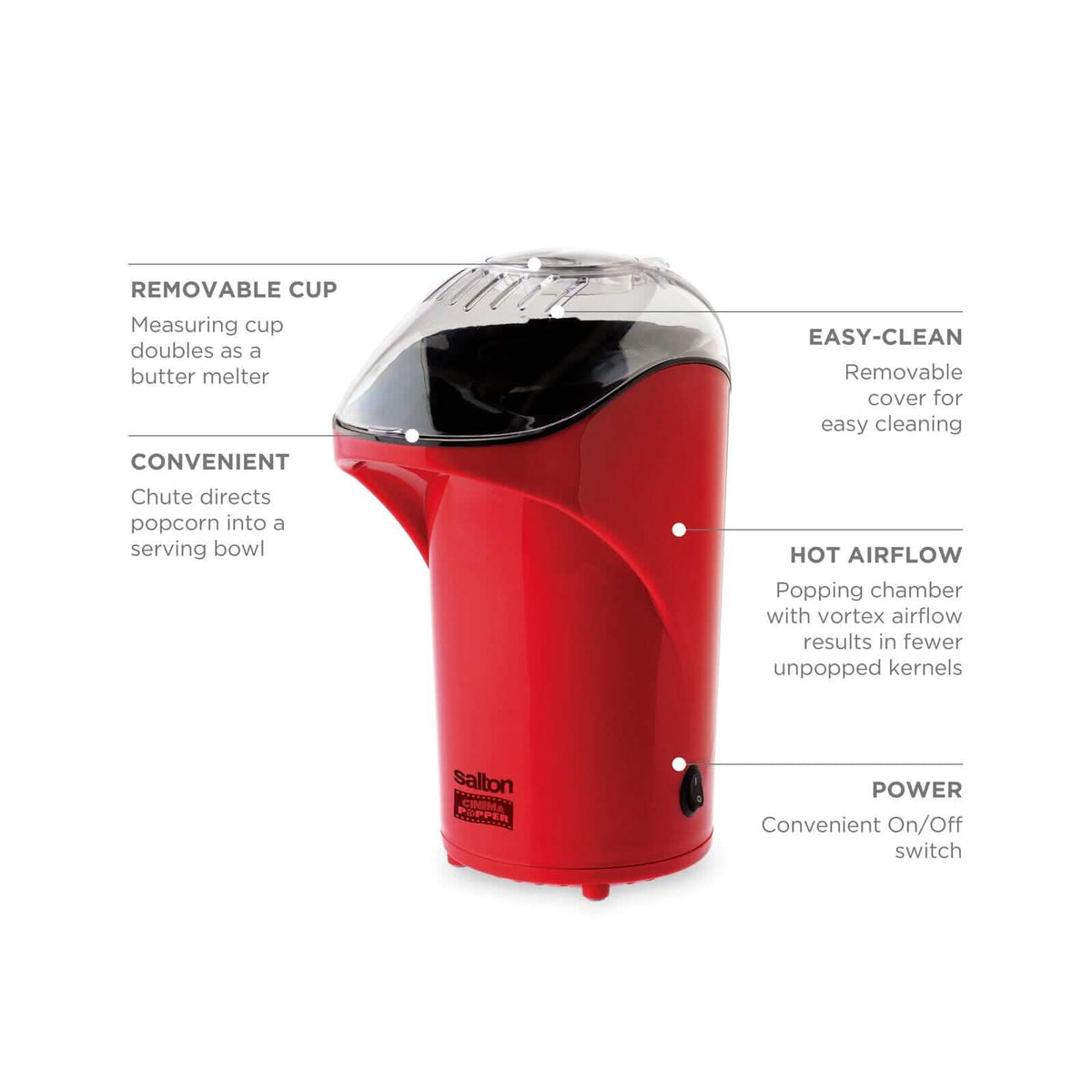 Salton Cinema Popper Popcorn Maker - Red - A-1 Thread Vault