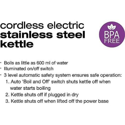 Salton Cordless Electric Stainless Steel Kettle - A-1 Thread Vault