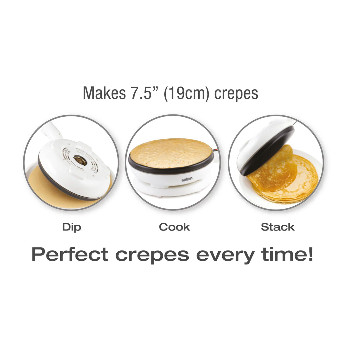 Salton Crepe Maker & Tortilla - Cordless - Non Stick - Batter Dish - A-1 Thread Vault