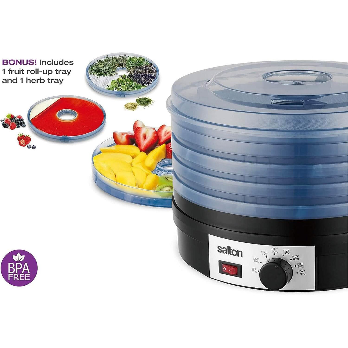 Salton Electric Food Dehydrator with Adjustable Temperature Control - A-1 Thread Vault