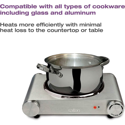 Salton Stainless Steel Infrared Portable Electric Cooktop - A-1 Thread Vault