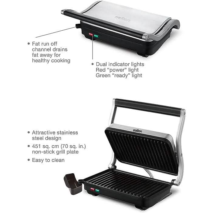 Salton Stainless Steel Panini Grill - A-1 Thread Vault