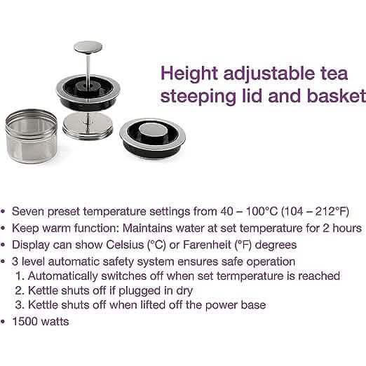 Salton Temperature Control Kettle & Tea Steeper 1.7 L/Qt - A-1 Thread Vault