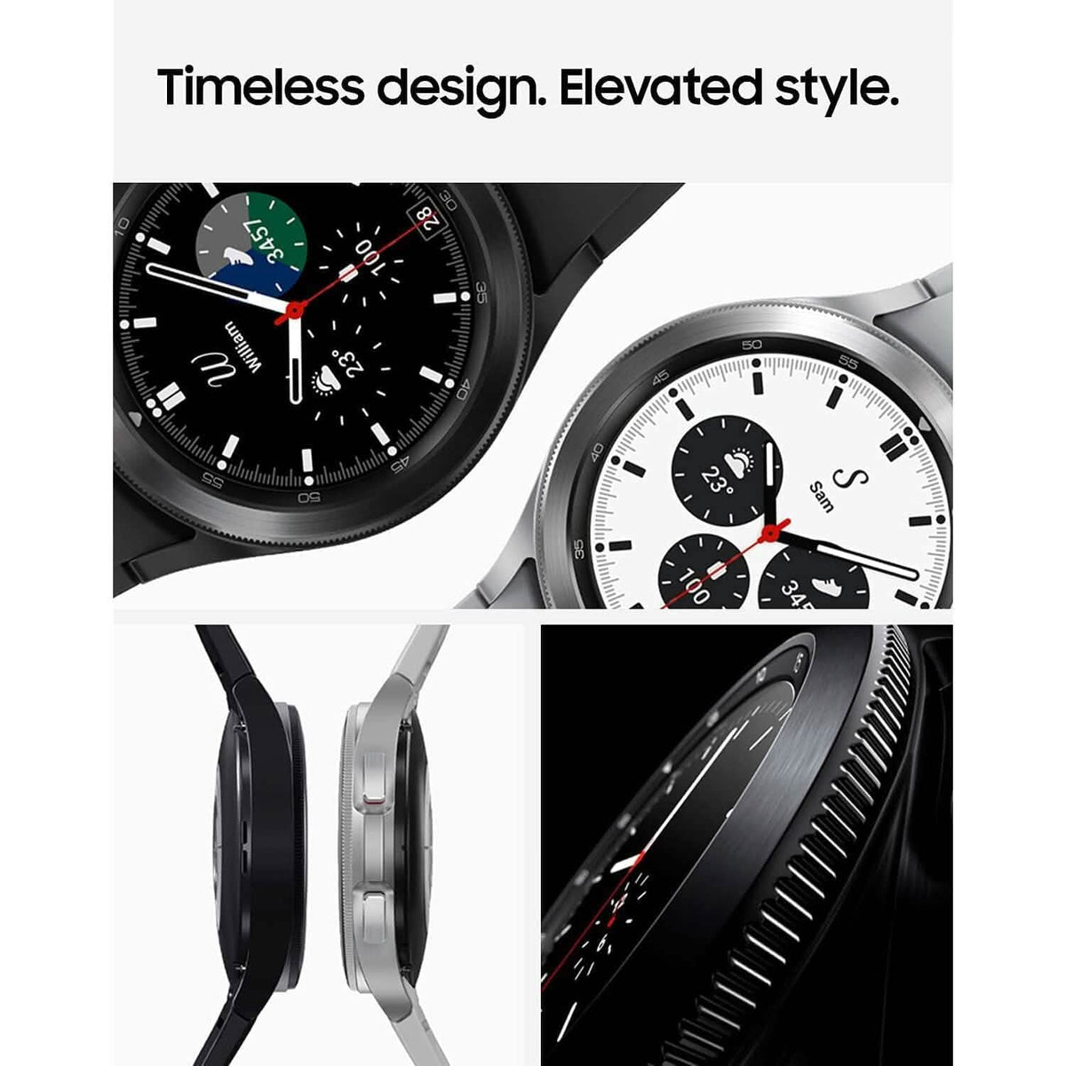Samsung Electronics Galaxy Watch 4 Classic 46mm Smartwatch with ECG Monitor Tracker (Refurbished) - A-1 Thread Vault