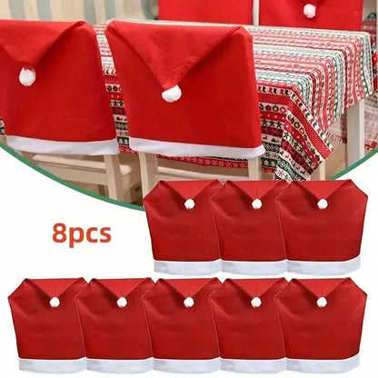 Santa Hats Dining Chair Covers Slipcover - A-1 Thread Vault
