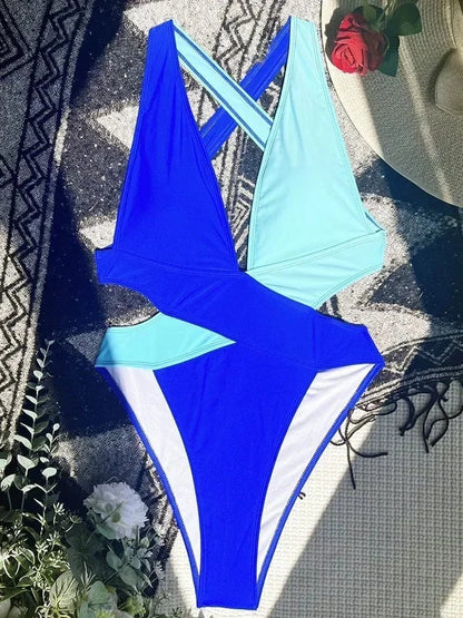 Scrunch Butt Swimsuits Deep V Neck Cross Backless One Piece Swimsuit Women Swimwear Female Monokini High Cut Bathing Suit Swim - A-1 Thread Vault