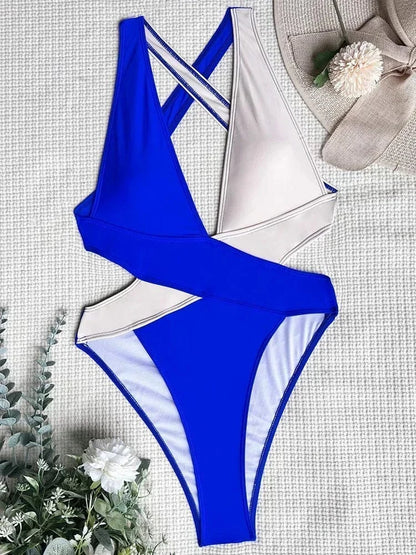 Scrunch Butt Swimsuits Deep V Neck Cross Backless One Piece Swimsuit Women Swimwear Female Monokini High Cut Bathing Suit Swim - A-1 Thread Vault