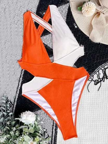 Scrunch Butt Swimsuits Deep V Neck Cross Backless One Piece Swimsuit Women Swimwear Female Monokini High Cut Bathing Suit Swim - A-1 Thread Vault