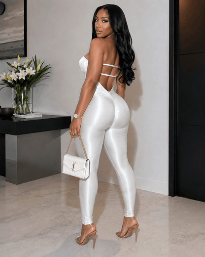 Sculpted Strapless Bustier Bodycon Jumpsuit - A-1 Thread Vault