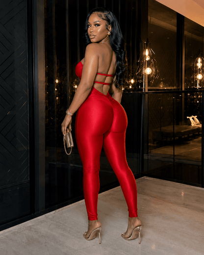 Sculpted Strapless Bustier Bodycon Jumpsuit - A-1 Thread Vault