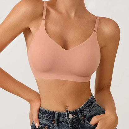 Seamless Bras for Woman Push Up Underwear Sleep Removable Padded Bralette One Piece Brassiere Wireless Comfort Intimate - A-1 Thread Vault