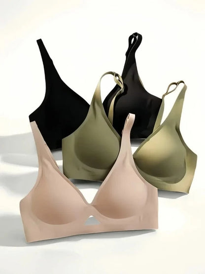 Seamless Bras For Women Push-Up Bra With Pads U-Shape Back Non-wire Brasiere Underwear Breathable V-Neck Sexy Lingerie S-XL - A-1 Thread Vault
