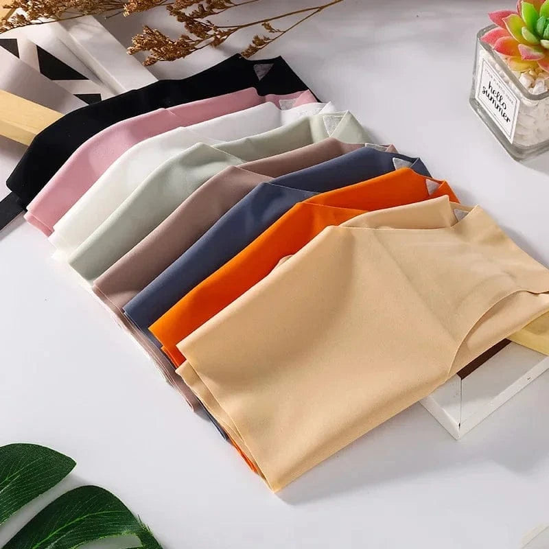 Seamless Silk Briefs Sexy Panties For Women Mid Waist Comfortable Girl Silk Panty Female Underpants Woman Lingerie 5 PCS/Set - A-1 Thread Vault