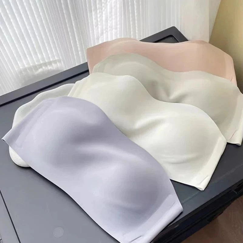 Seamless Strapless Invisible Bra for Small Chest Breathable Light Thin Gathered Breasts Beautiful Back Women's Underwear - A-1 Thread Vault