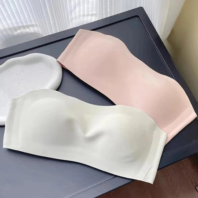 Seamless Strapless Invisible Bra for Small Chest Breathable Light Thin Gathered Breasts Beautiful Back Women's Underwear - A-1 Thread Vault