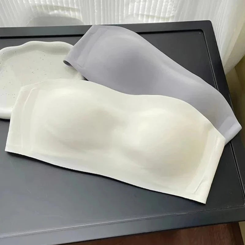 Seamless Strapless Invisible Bra for Small Chest Breathable Light Thin Gathered Breasts Beautiful Back Women's Underwear - A-1 Thread Vault
