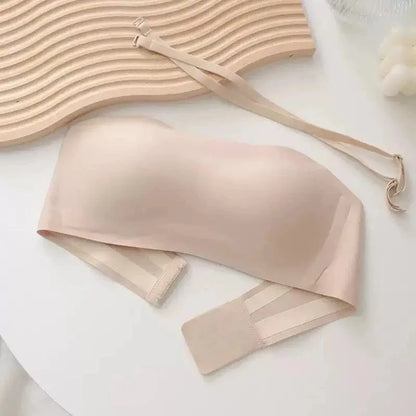 Seamless Strapless Invisible Bra for Small Chest Breathable Light Thin Gathered Breasts Beautiful Back Women's Underwear - A-1 Thread Vault