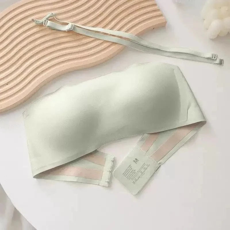Seamless Strapless Invisible Bra for Small Chest Breathable Light Thin Gathered Breasts Beautiful Back Women's Underwear - A-1 Thread Vault