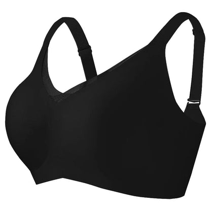 Seamless Wireless Mesh V-Neck Full Coverage Push up Bra Soft Supportive minimize Underwear 7847 - A-1 Thread Vault