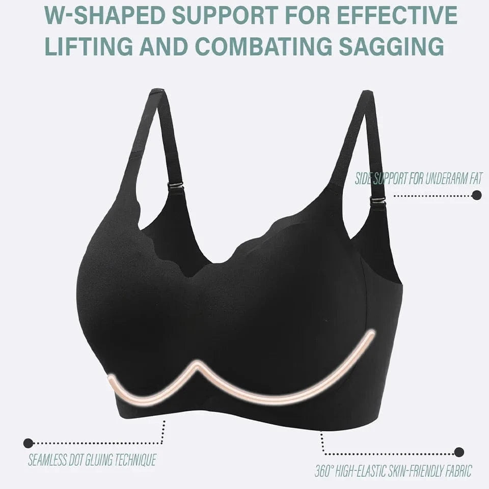 Seamless Wireless Supportive Bra Push Up Comfort Soft No Underwire Full Coverage T-Shirt Bra Plus Size Underwear - A-1 Thread Vault