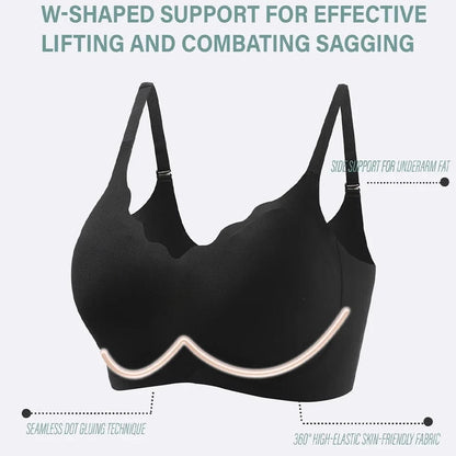 Seamless Wireless Supportive Bra Push Up Comfort Soft No Underwire Full Coverage T-Shirt Bra Plus Size Underwear - A-1 Thread Vault