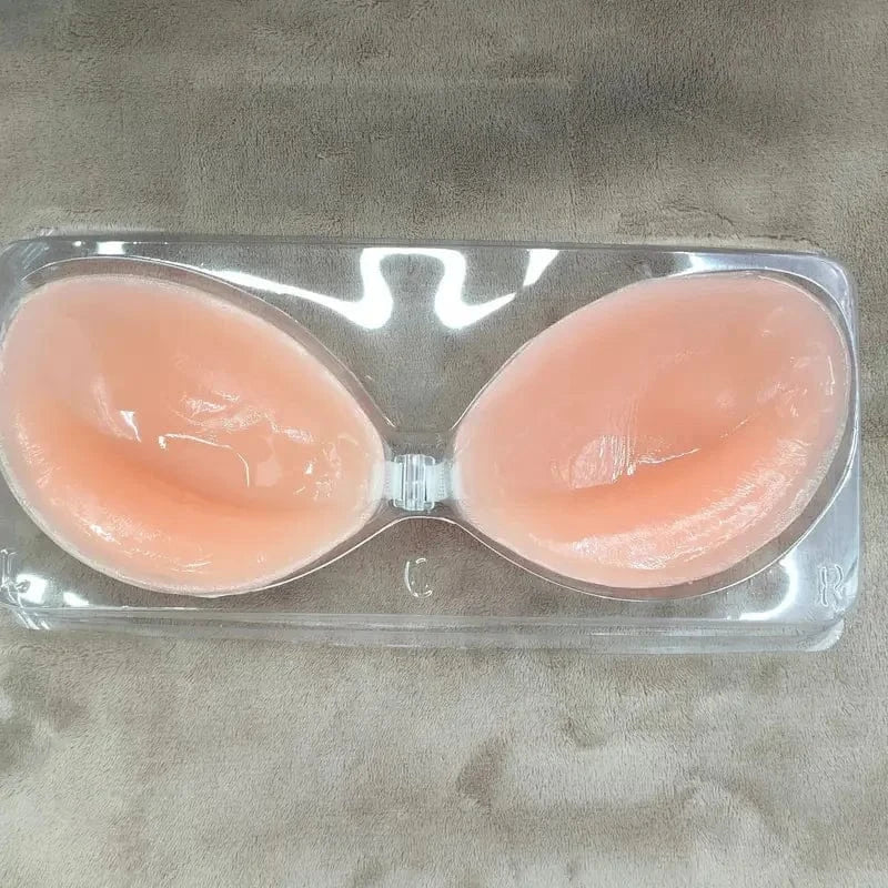 Self Adhesive Push Up Bra for Backless Dresses Invisible Sticky Silicone Bra Waterproof Reusable Thick Gel Cups Front Closure - A-1 Thread Vault