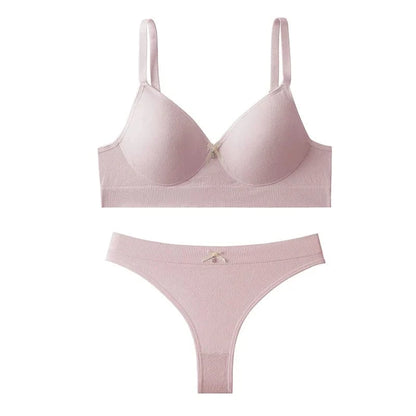 [set]Newest Sexy Lace Underwear Set Padded Bra Set Without Steel Ring Solid Women's Underwear Brassiere Comfortable Fitness Crop - A-1 Thread Vault