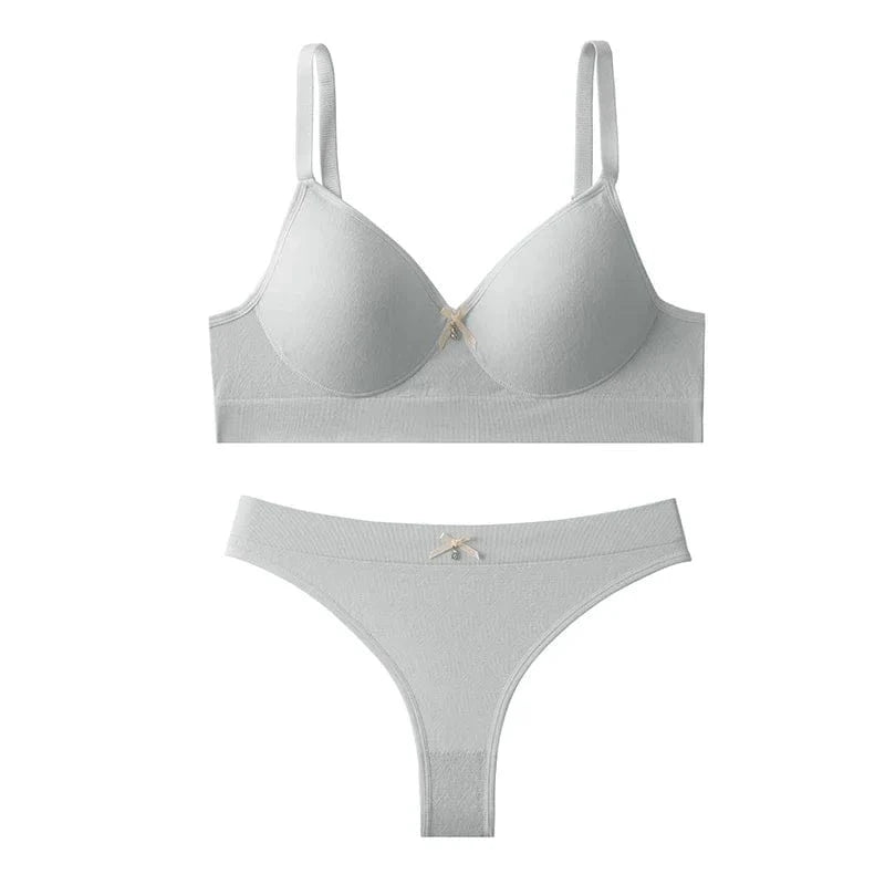 [set]Newest Sexy Lace Underwear Set Padded Bra Set Without Steel Ring Solid Women's Underwear Brassiere Comfortable Fitness Crop - A-1 Thread Vault