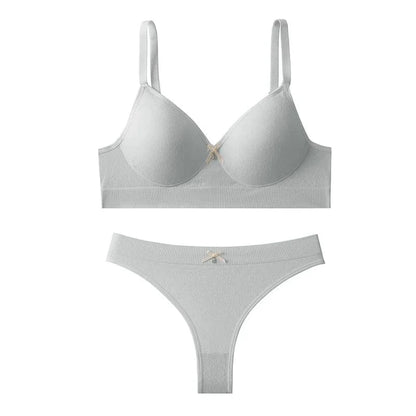[set]Newest Sexy Lace Underwear Set Padded Bra Set Without Steel Ring Solid Women's Underwear Brassiere Comfortable Fitness Crop - A-1 Thread Vault