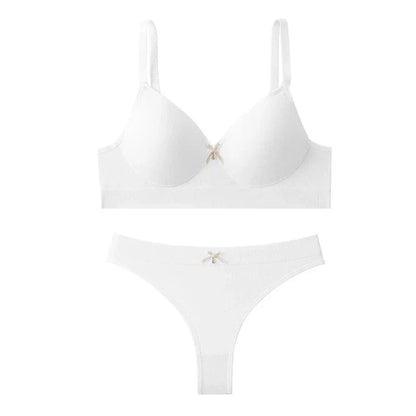 [set]Newest Sexy Lace Underwear Set Padded Bra Set Without Steel Ring Solid Women's Underwear Brassiere Comfortable Fitness Crop - A-1 Thread Vault