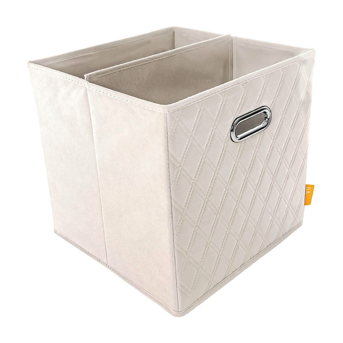 Set of 2: 11-13" Foldable Diamond Patterned Faux Leather Storage Cube Bins - A-1 Thread Vault
