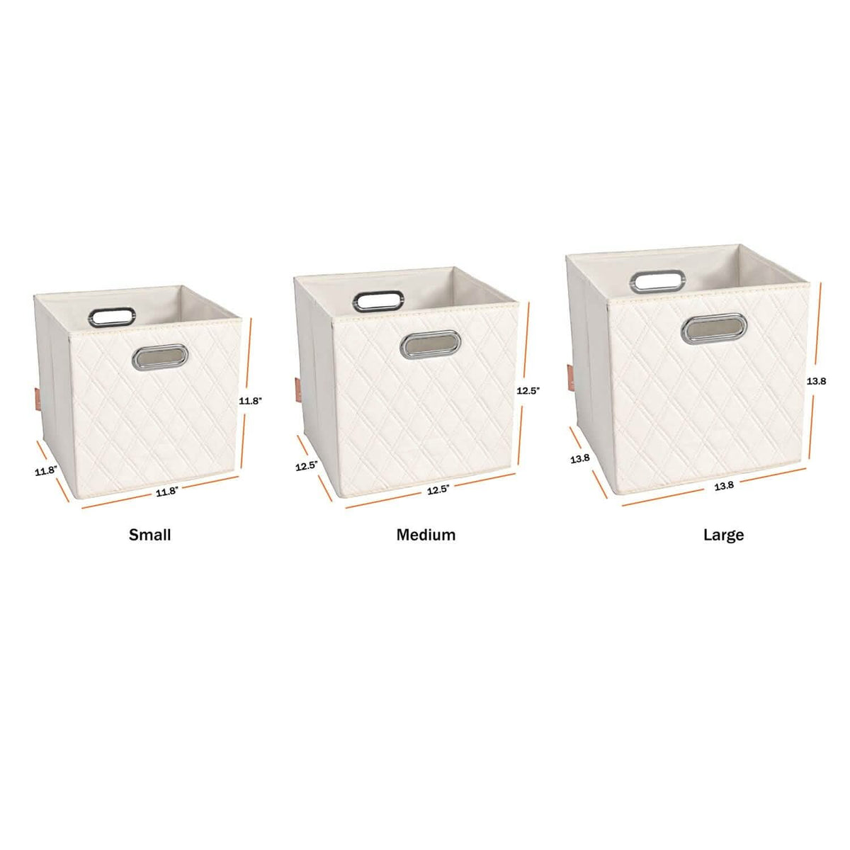 Set of 2: 11-13" Foldable Diamond Patterned Faux Leather Storage Cube Bins - A-1 Thread Vault