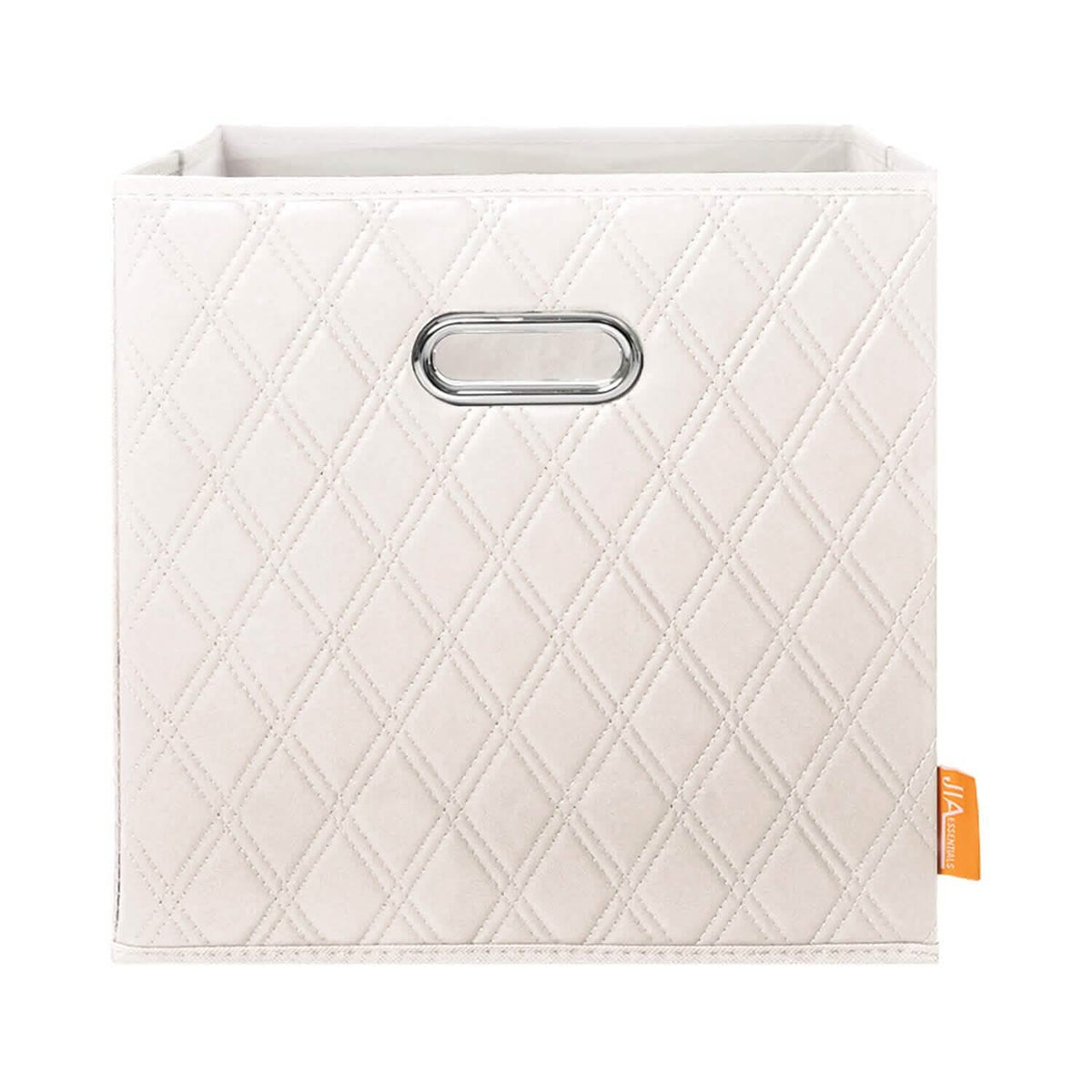 Set of 2: 11-13" Foldable Diamond Patterned Faux Leather Storage Cube Bins - A-1 Thread Vault