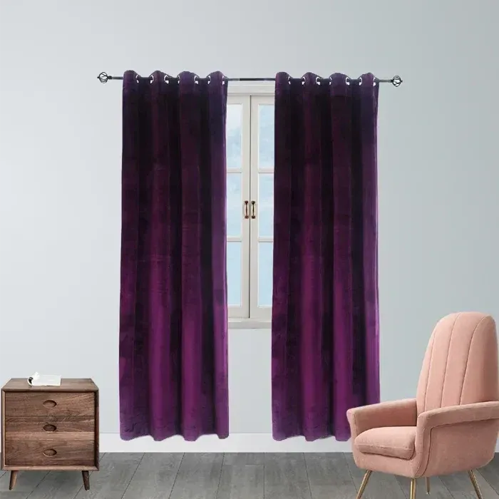 Set of 2: Super Soft Luxury Velvet Blackout Grommet Drapes Velvet Curtain Pair (Open Box) - A-1 Thread Vault