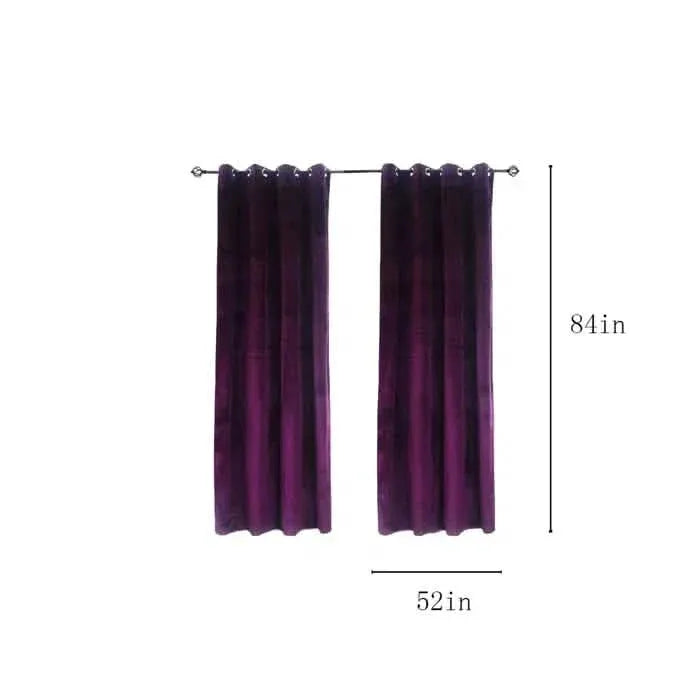 Set of 2: Super Soft Luxury Velvet Blackout Grommet Drapes Velvet Curtain Pair (Open Box) - A-1 Thread Vault