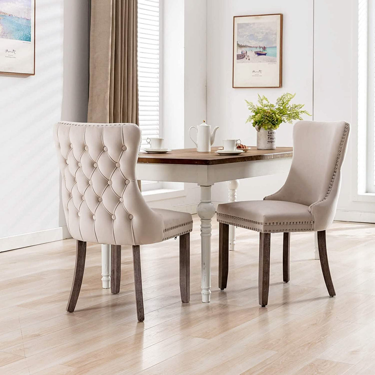 Set of 2: Upholstered Dining Chairs - A-1 Thread Vault