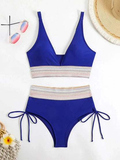 Sexy Bikini 2025 Swimwear Women High Waisted Bikini Sets Female Swimsuits Two Pieces Drawstring One Piece Bathing Suit Beahwear - A-1 Thread Vault