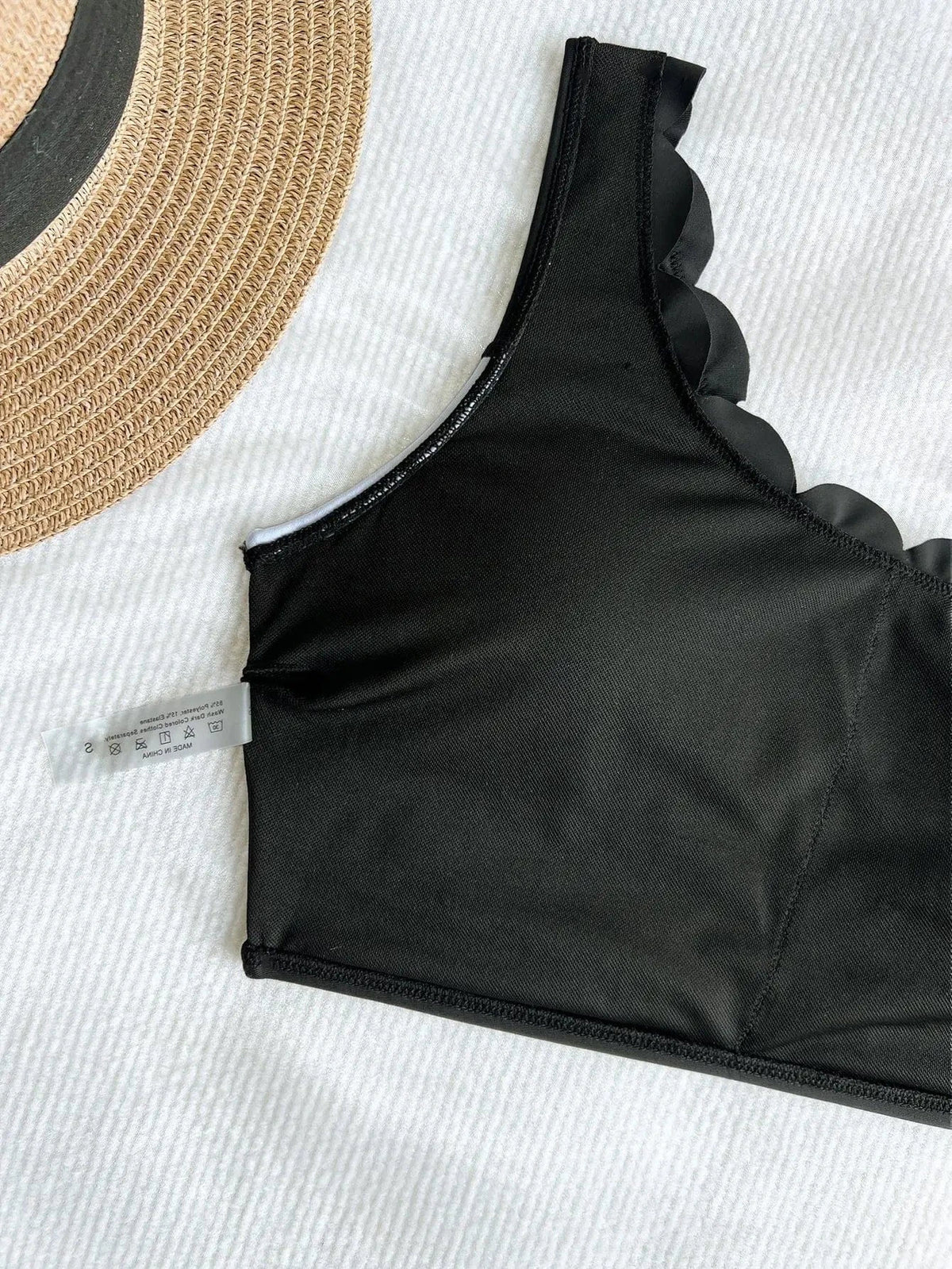 Sexy Black White Patchwork Bikini Women Ruffles One Shoulder Push Up High Waist Swimsuit Summer Bathing Suit Vacation Swimwear - A-1 Thread Vault