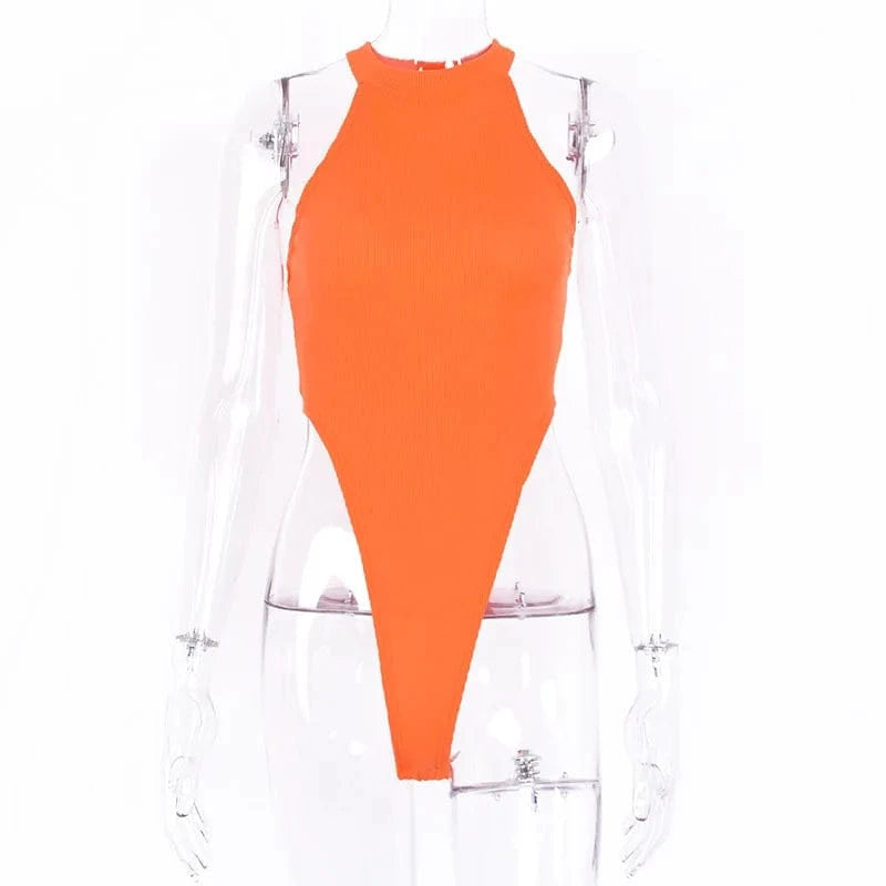 Sexy High Street Bodycon Neon Bodysuits Summer Colorful Sleevelss Backless Ftness Outfit Club Party Jumpsuit Combinaison Femme - A-1 Thread Vault