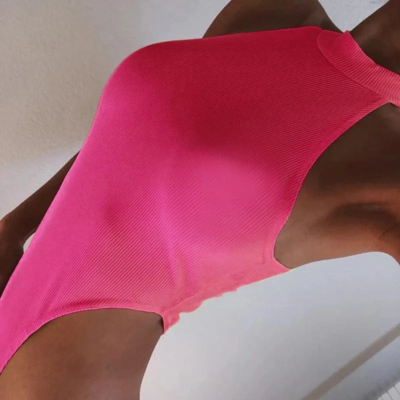 Sexy High Street Bodycon Neon Bodysuits Summer Colorful Sleevelss Backless Ftness Outfit Club Party Jumpsuit Combinaison Femme - A-1 Thread Vault