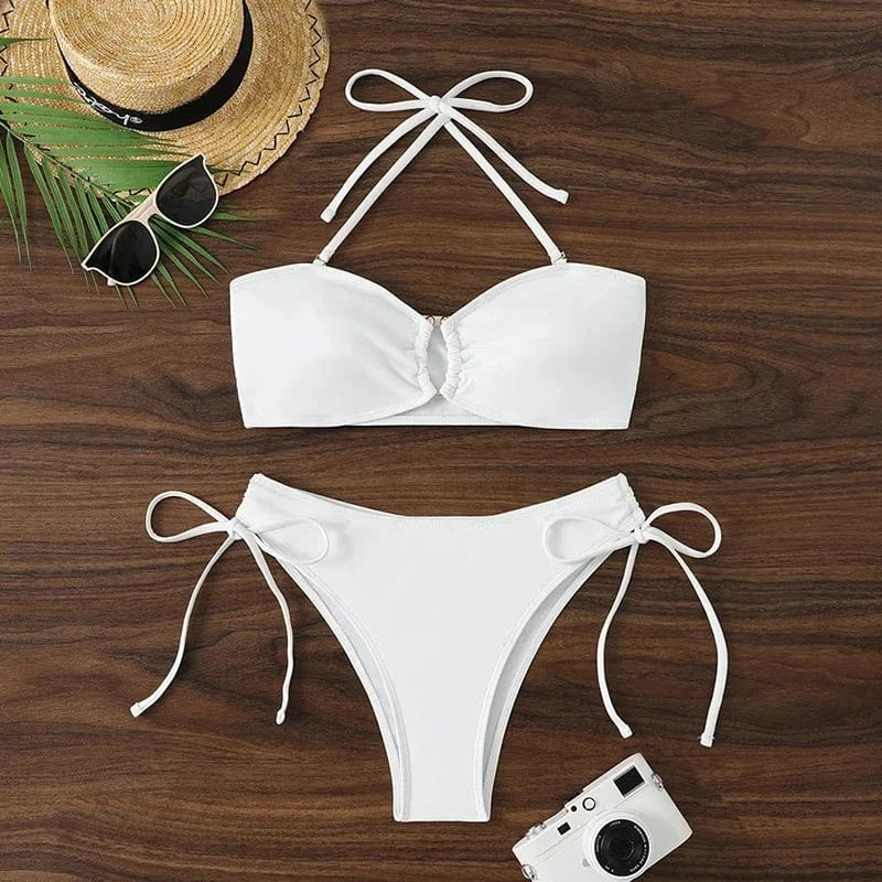 Sexy High Waist Bikini Beach Women's Swimsuit 2026 Two-piece Bathing Suit Woman Swimwear Bandeau Bikinis Sets Brazilian Biquini - A-1 Thread Vault