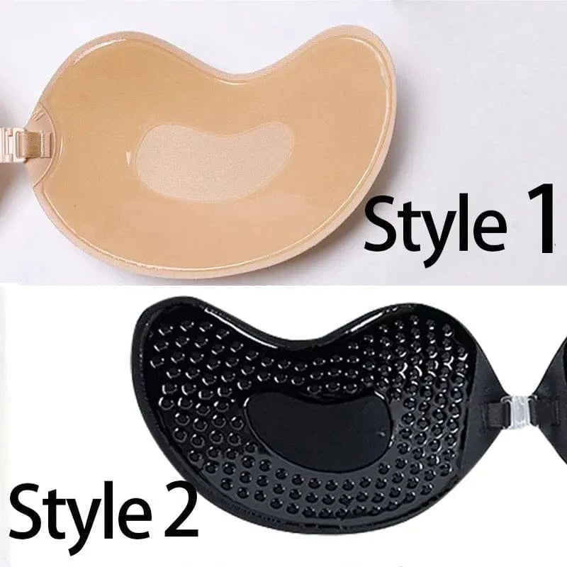 Sexy Invisible Bras Women's Push Up Silicone Mango Bra Without Straps Self Adhesive Seamless Strapless Front Closure Lingerie - A-1 Thread Vault