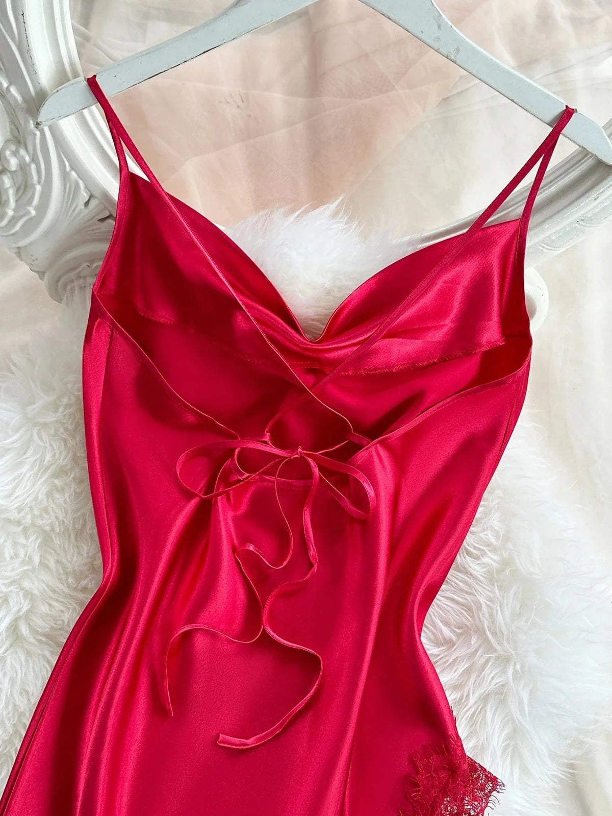 Sexy Lace Patchwork Pajamas Comfortable And Casual Long And Comfortable Women's Nightgown - A-1 Thread Vault