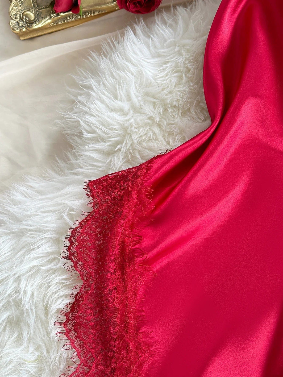 Sexy Lace Patchwork Pajamas Comfortable And Casual Long And Comfortable Women's Nightgown - A-1 Thread Vault