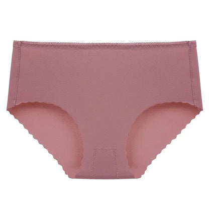 Dusty rose seamless women's underwear featuring a scalloped leg opening and a minimalist design.