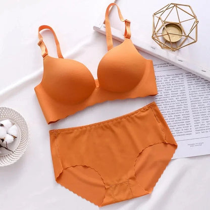 Sexy Push Up Bra Corset Wireless One-Piece Breathable Underwear Gathered Uphold Bra Set for Women Lingerie Seamless Bralette - A-1 Thread Vault